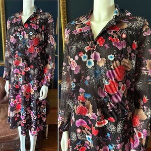 1970s floral secretary dress